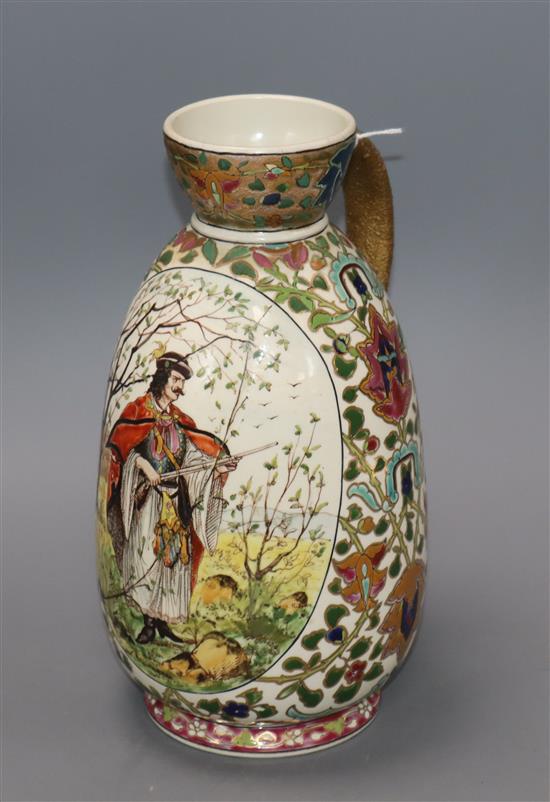 A Fischer Budapest bulbous jug decorated in the Persian manner H 25cm